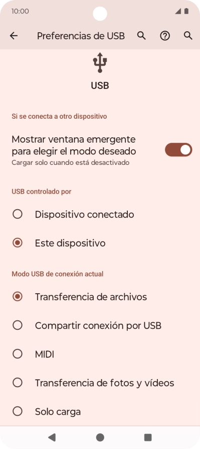 Pulsa Transferencia de archivos. Pulsa Transferencia de archivos.
