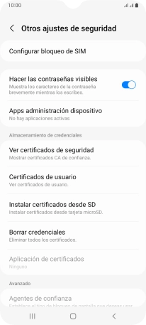 Pulsa Configurar bloqueo de SIM. Pulsa Configurar bloqueo de SIM.