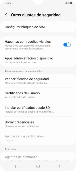 Pulsa Configurar bloqueo de SIM. Pulsa Configurar bloqueo de SIM.