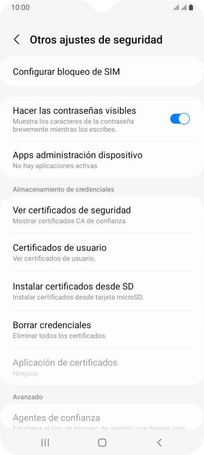 Pulsa Configurar bloqueo de SIM. Pulsa Configurar bloqueo de SIM.