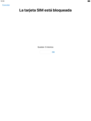 Si es necesario desbloquear la tarjeta SIM, introduce el código PIN y pulsa OK. Si es necesario desbloquear la tarjeta SIM, introduce el código PIN y pulsa OK.