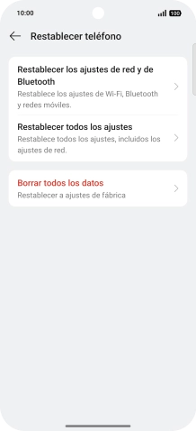 Pulsa Borrar todos los datos. Pulsa Borrar todos los datos.