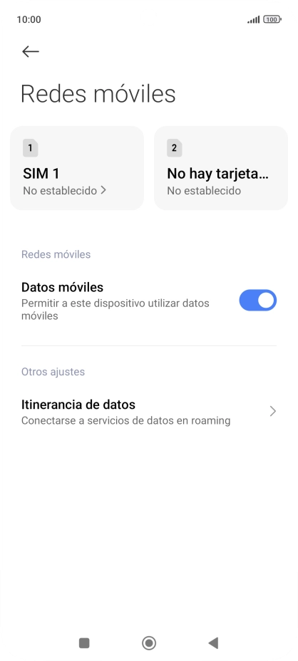 Pulsa el nombre de la tarjeta SIM. Pulsa el nombre de la tarjeta SIM.