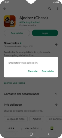 Pulsa Desinstalar.