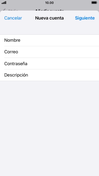 Pulsa Descripción e introduce el nombre de la cuenta de correo electrónico.