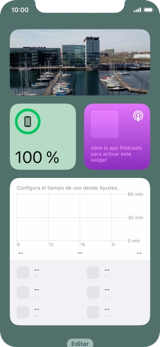 Desliza el dedo hacia arriba por la pantalla. Desliza el dedo hacia arriba por la pantalla.