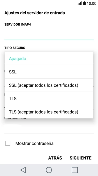 Pulsa Apagado para desactivar la función. Pulsa Apagado para desactivar la función.