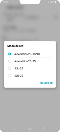 Pulsa el tipo de red deseado. Pulsa el tipo de red deseado.