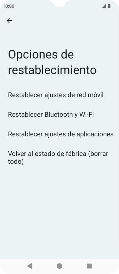 Pulsa Volver al estado de fábrica (borrar todo). Pulsa Volver al estado de fábrica (borrar todo).