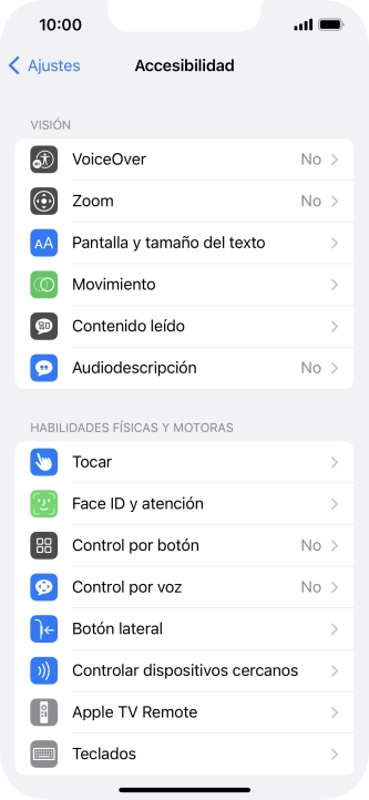 Pulsa una categoría bajo 