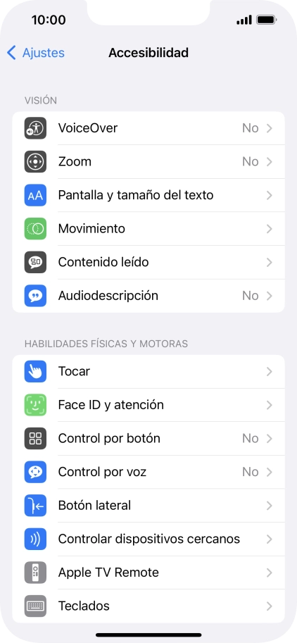 Pulsa una categoría bajo 