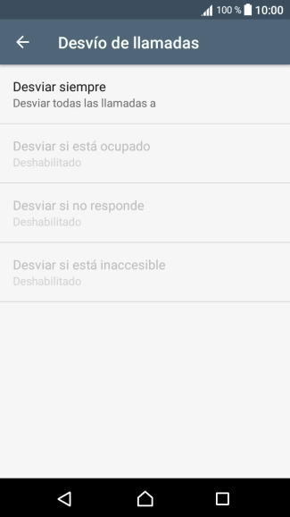 Pulsa el tipo de desvío deseado.
