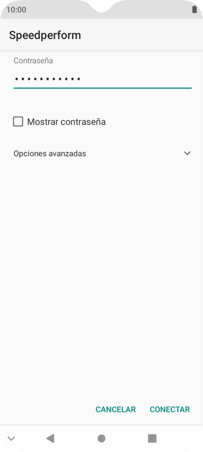 Introduce la contraseña de la red wifi y pulsa CONECTAR. Introduce la contraseña de la red wifi y pulsa CONECTAR.