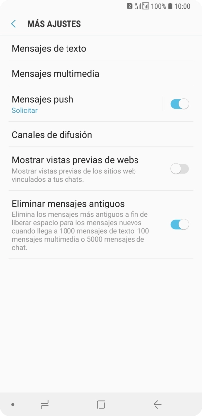 Pulsa Mensajes de texto. Pulsa Mensajes de texto.
