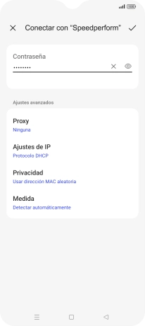 Introduce la contraseña de la red Wi-Fi y pulsa el icono de aceptar. Introduce la contraseña de la red Wi-Fi y pulsa el icono de aceptar.