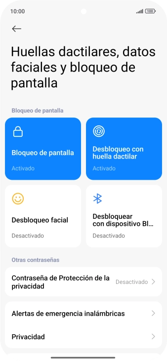 Pulsa Bloqueo de pantalla. Pulsa Bloqueo de pantalla.