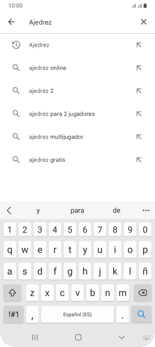 Introduce el nombre del tema o de la app y pulsa el icono de búsqueda. Introduce el nombre del tema o de la app y pulsa el icono de búsqueda.