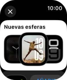 Gira la Digital Crown para ver las esferas que deseas añadir. Gira la Digital Crown para ver las esferas que deseas añadir.