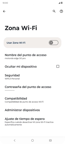 Pulsa Contraseña del punto de acceso. Pulsa Contraseña del punto de acceso.