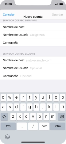 Pulsa Nombre de usuario e introduce el nombre de usuario de tu cuenta de correo electrónico. Pulsa Nombre de usuario e introduce el nombre de usuario de tu cuenta de correo electrónico.