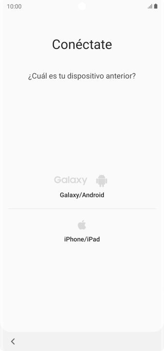 Pulsa el ajuste deseado y sigue las instrucciones de la pantalla para transferir el contenido del otro teléfono. Pulsa el ajuste deseado y sigue las instrucciones de la pantalla para transferir el contenido del otro teléfono.