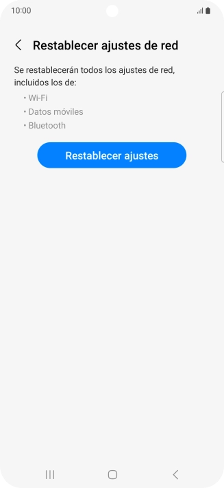 Pulsa Restablecer ajustes. Pulsa Restablecer ajustes.