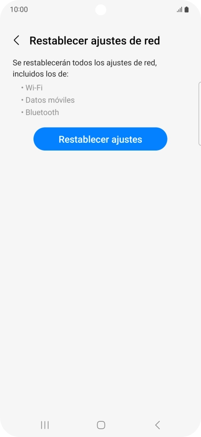 Pulsa Restablecer ajustes. Pulsa Restablecer ajustes.
