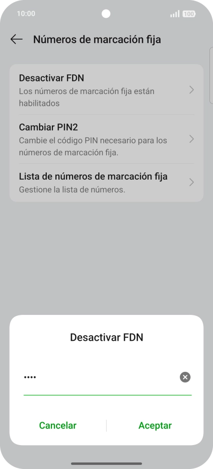 Introduce el código PIN2 y pulsa Aceptar. Introduce el código PIN2 y pulsa Aceptar.