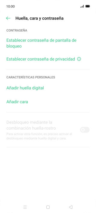 Pulsa Añadir huella digital. Pulsa Añadir huella digital.