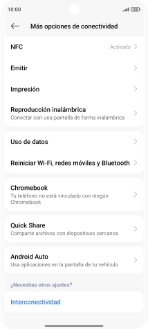 Pulsa Reiniciar Wi-Fi, redes móviles y Bluetooth.