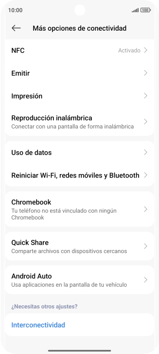 Pulsa Reiniciar Wi-Fi, redes móviles y Bluetooth.
