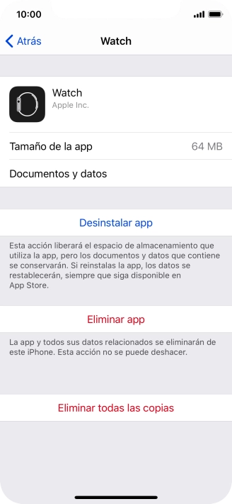 Pulsa Desinstalar app. Pulsa Desinstalar app.
