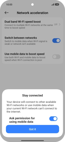 If you turn on the function, press Got it.