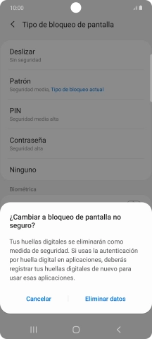 Pulsa Eliminar datos. Pulsa Eliminar datos.