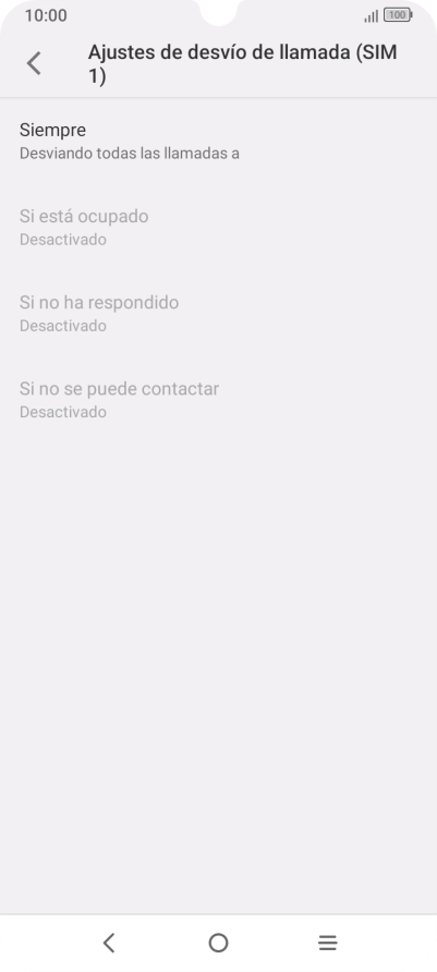 Pulsa el tipo de desvío deseado. Pulsa el tipo de desvío deseado.
