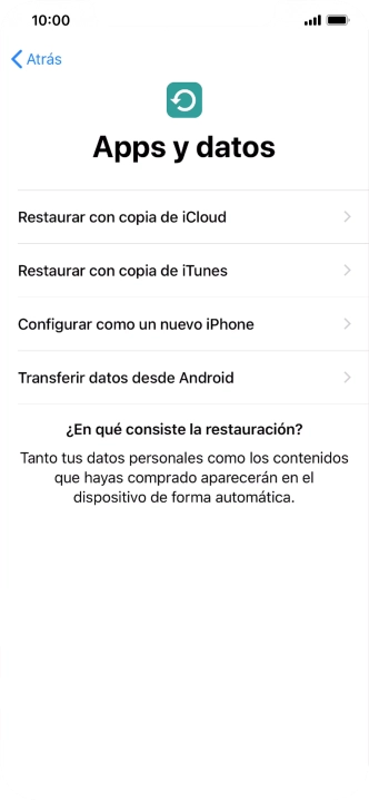 Puedes transferir el contenido de otro teléfono Android cuando el teléfono se activa antes de utilizarlo por primera vez y cuando lo restableces. Cuando aparece esta imagen de pantalla, el teléfono está listo para la transferencia de contenido desde otro teléfono Android.