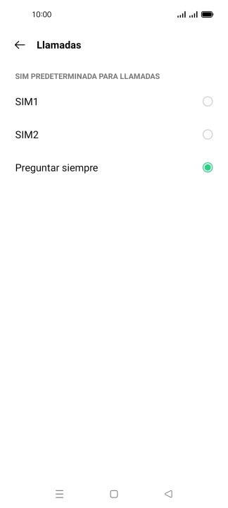 Pulsa el ajuste deseado. Pulsa el ajuste deseado.