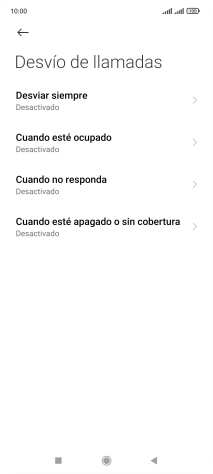 Pulsa el tipo de desvío deseado.