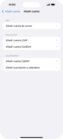 Pulsa Añadir cuenta de correo. Pulsa Añadir cuenta de correo.