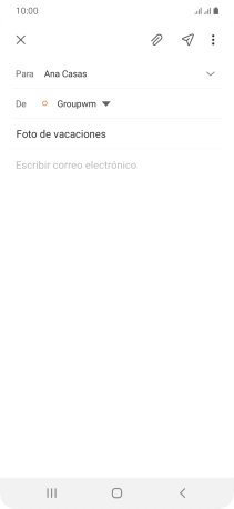 Pulsa en el campo de escritura y escribe el texto del correo electrónico. Pulsa en el campo de escritura y escribe el texto del correo electrónico.