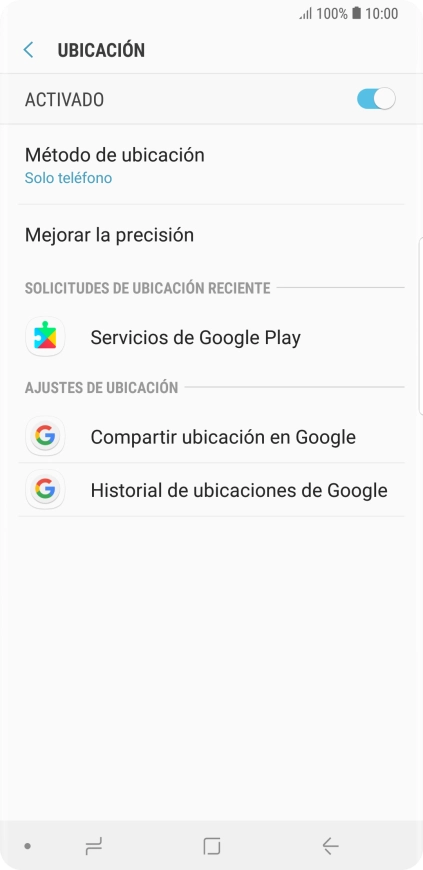 Pulsa Método de ubicación. Pulsa Método de ubicación.