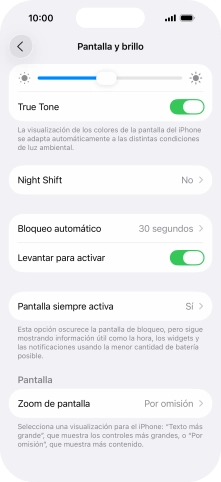 Pulsa Pantalla siempre activa. Pulsa Pantalla siempre activa.