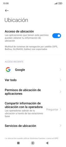 Pulsa Permisos de ubicación de aplicaciones. Pulsa Permisos de ubicación de aplicaciones.