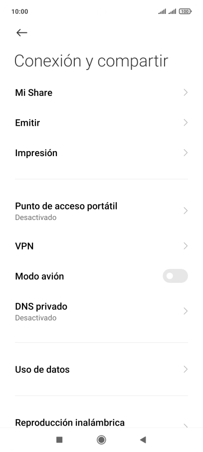 Pulsa Punto de acceso portátil.