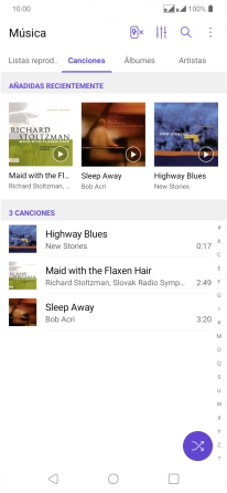 Pulsa el archivo de música deseado. Pulsa el archivo de música deseado.