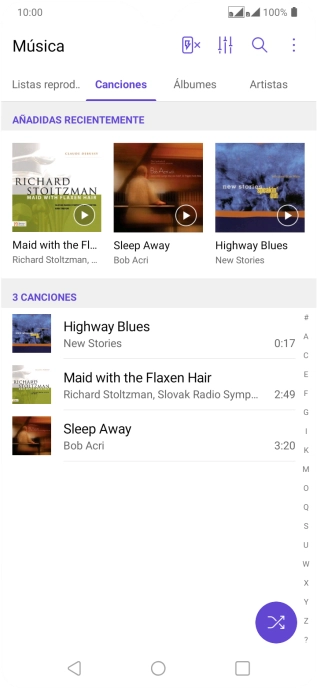 Pulsa el archivo de música deseado. Pulsa el archivo de música deseado.