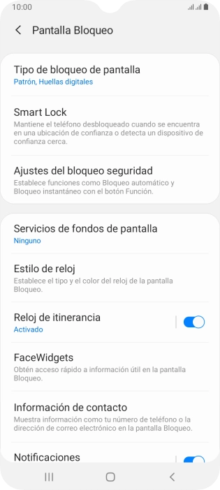Pulsa Tipo de bloqueo de pantalla e introduce el código de seguridad extra que has creado anteriormente.