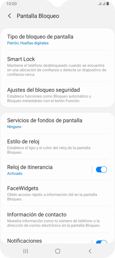 Pulsa Tipo de bloqueo de pantalla e introduce el código de seguridad extra que has creado anteriormente.