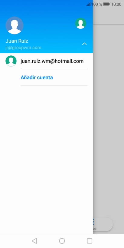 Pulsa la cuenta de correo electrónico deseada. Pulsa la cuenta de correo electrónico deseada.