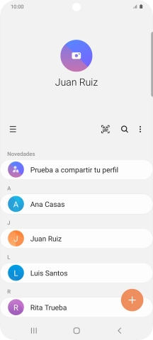 Pulsa el icono de nuevo contacto. Pulsa el icono de nuevo contacto.